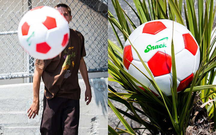 SNACK SKATEBOARDS Fall 2020 lookbook mini soccer ball turmeric tee2